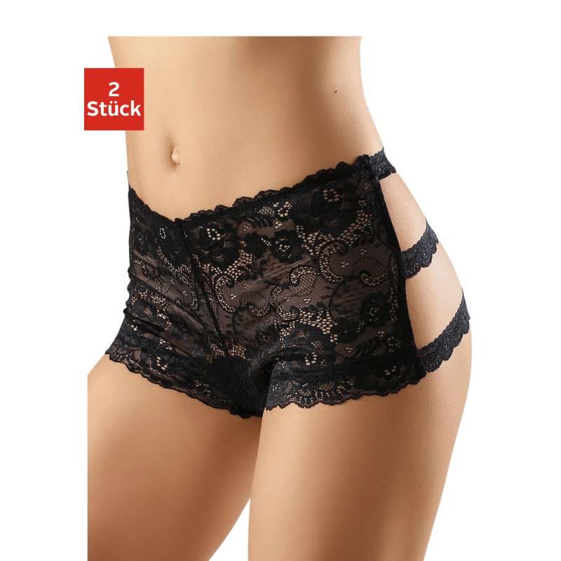 PETITE FLEUR GOLD Panty-Ouvert Damen schwarz+rot Gr.52/54 von PETITE FLEUR GOLD