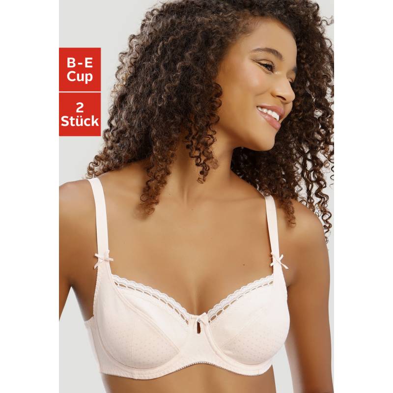 PETITE FLEUR Bügel-BH Damen puder+weiß Gr.80D von PETITE FLEUR