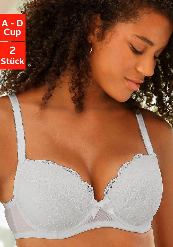 petite fleur Balconnet-BH (Packung, 2 Stück) mit hübscher Spitze, Dessous von petite fleur