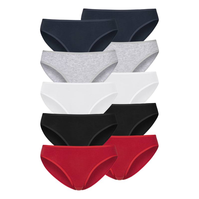 PETITE FLEUR Bikinislip Damen rot, schwarz, weiß, grau-meliert, navy Gr.40/42 von PETITE FLEUR