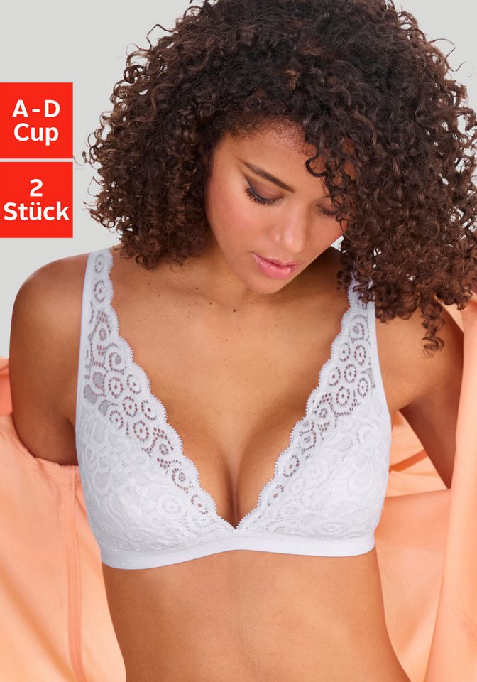 petite fleur Bralette-BH (Packung, 2 Stück) ohne Bügel aus Spitze, Dessous von petite fleur