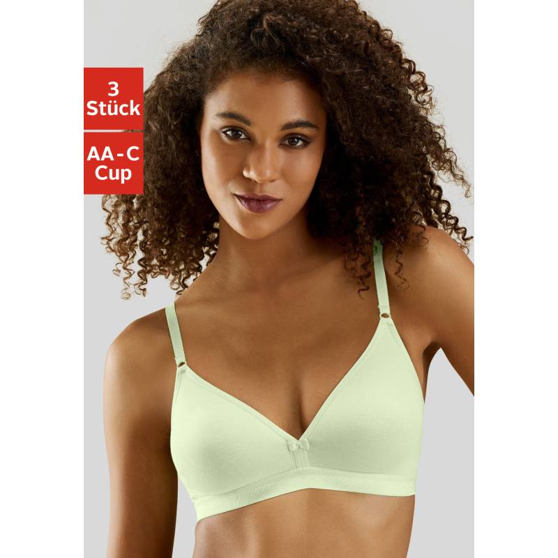 PETITE FLEUR Bralette-BH Damen 2xweiß+1xmint Gr.90AA von PETITE FLEUR