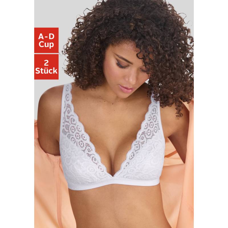 PETITE FLEUR Bralette-BH Damen 2xweiß Gr.85C von PETITE FLEUR