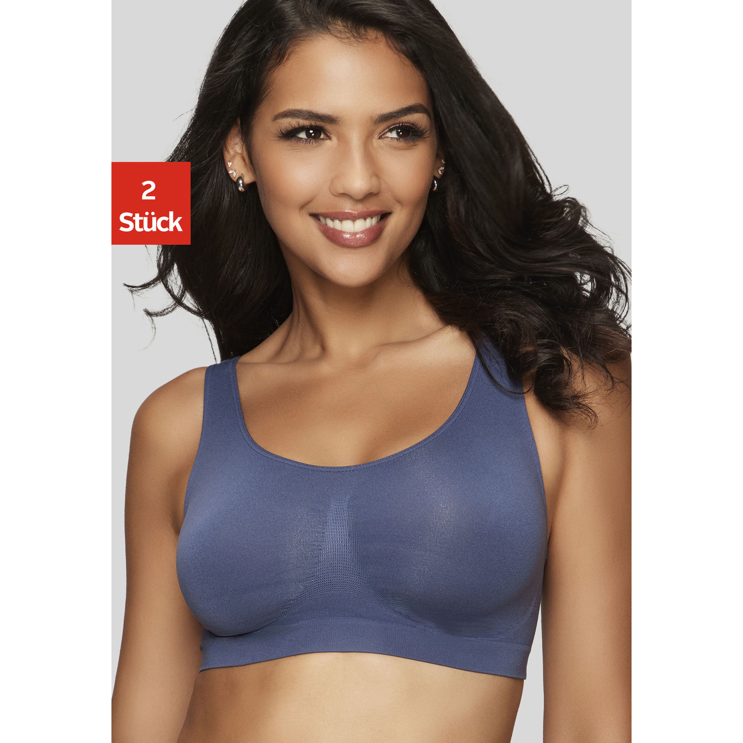 PETITE FLEUR Bralette-BH Damen marine+weiß Gr.XXL (52) von PETITE FLEUR