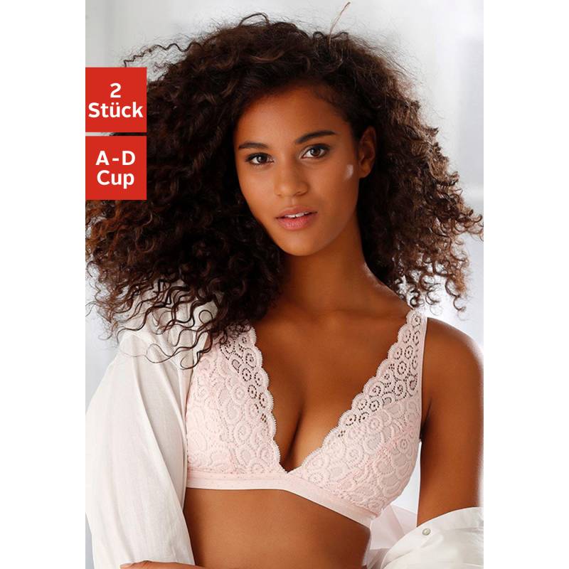 PETITE FLEUR Bralette-BH Damen puder+schwarz Gr.80B von PETITE FLEUR