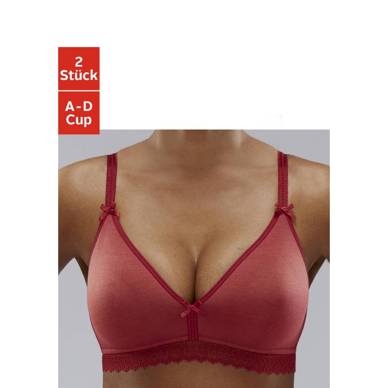 PETITE FLEUR Bralette-BH Damen rot+weiß Gr.80A von PETITE FLEUR