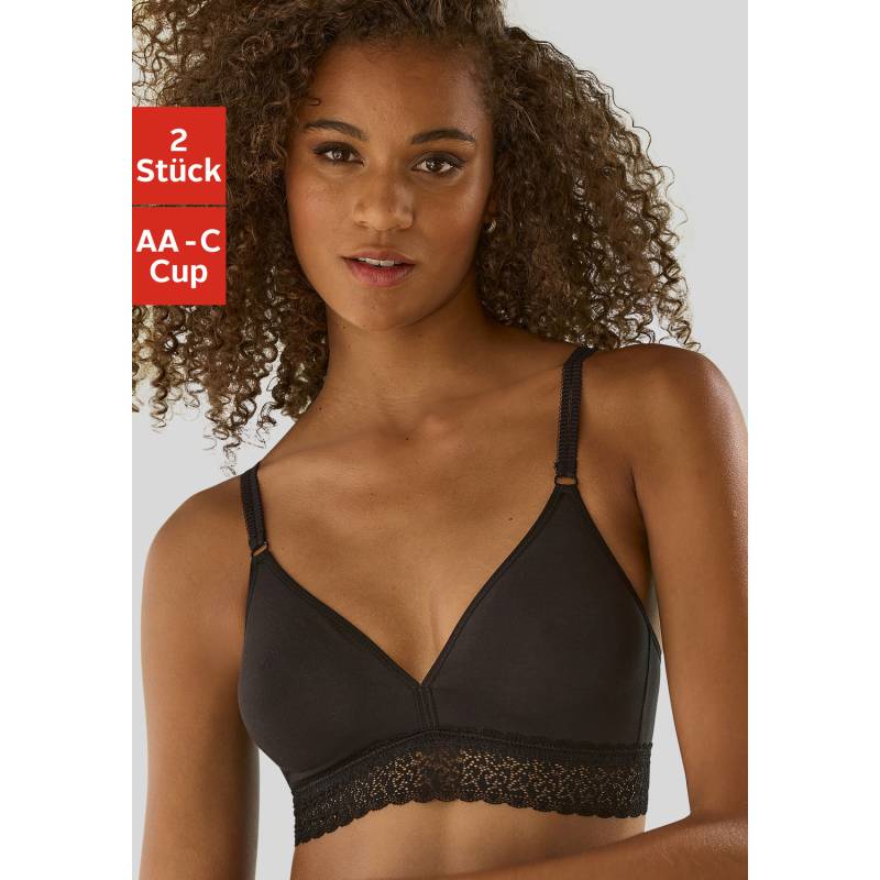 PETITE FLEUR Bralette-BH Damen schwarz+weiß Gr.70B von PETITE FLEUR