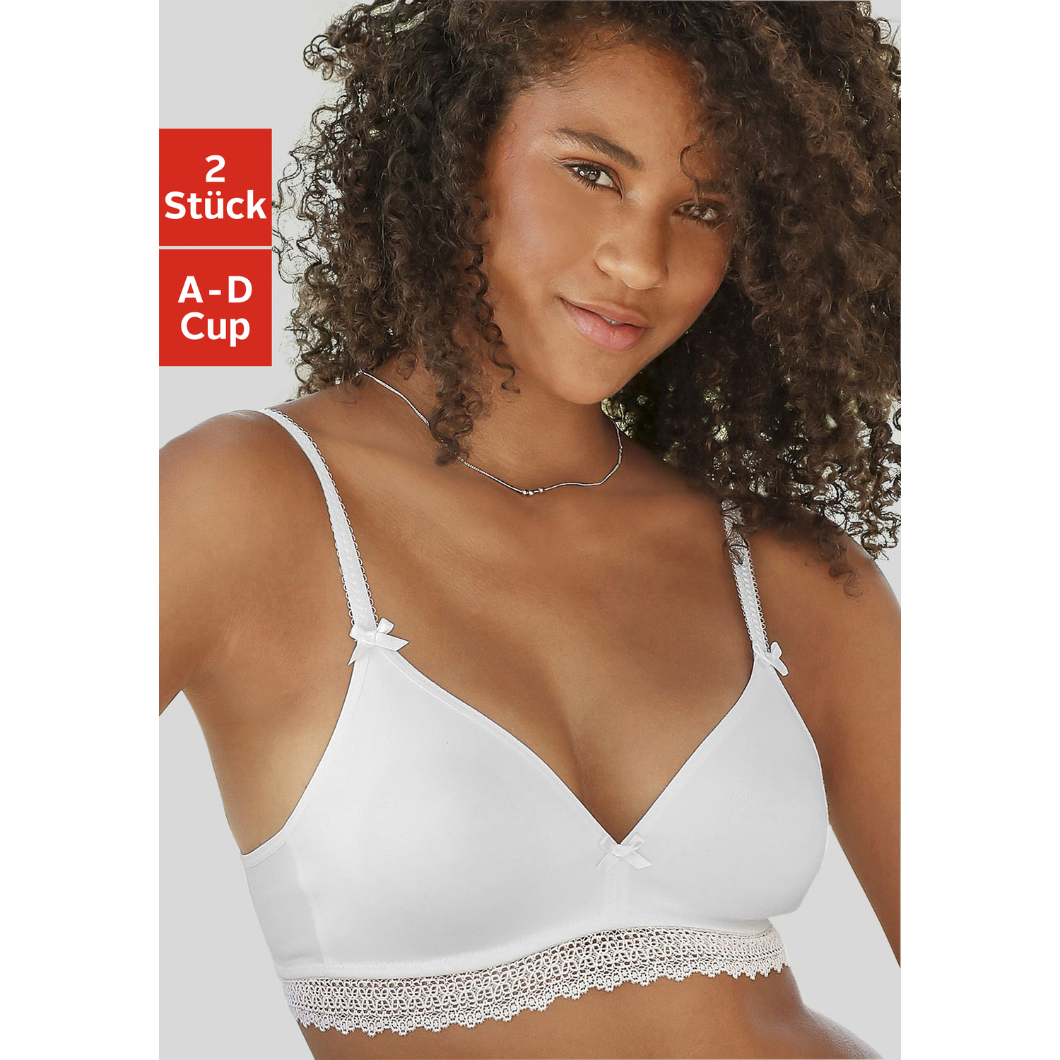 PETITE FLEUR Bralette-BH Damen weiß+schwarz Gr.70B von PETITE FLEUR