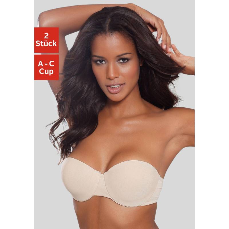 PETITE FLEUR Bügel-BH Damen caramel+weiß Gr.85C von PETITE FLEUR