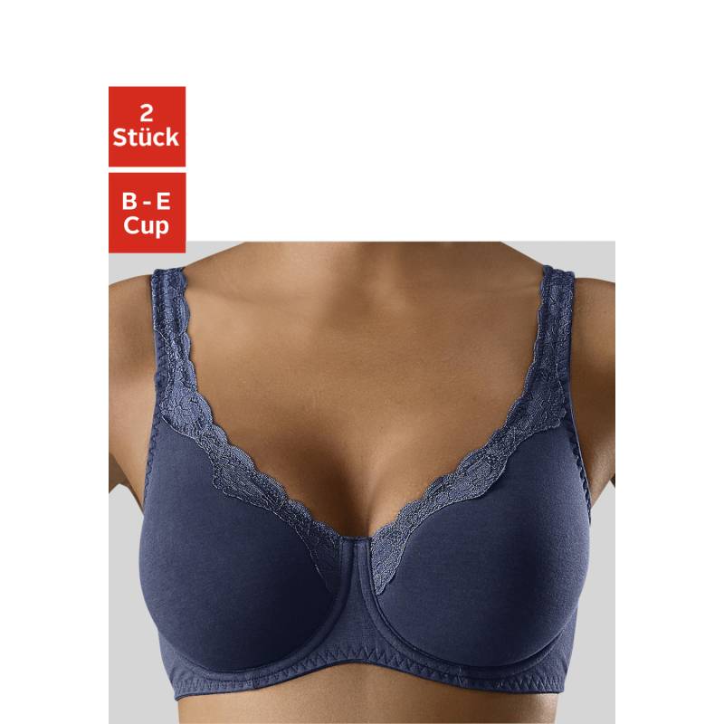 PETITE FLEUR Bügel-BH Damen marine+weiß Gr.90D von PETITE FLEUR