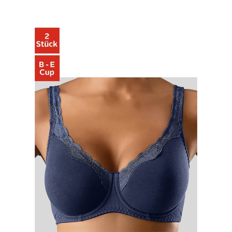 PETITE FLEUR Bügel-BH Damen marine+weiß Gr.95C von PETITE FLEUR