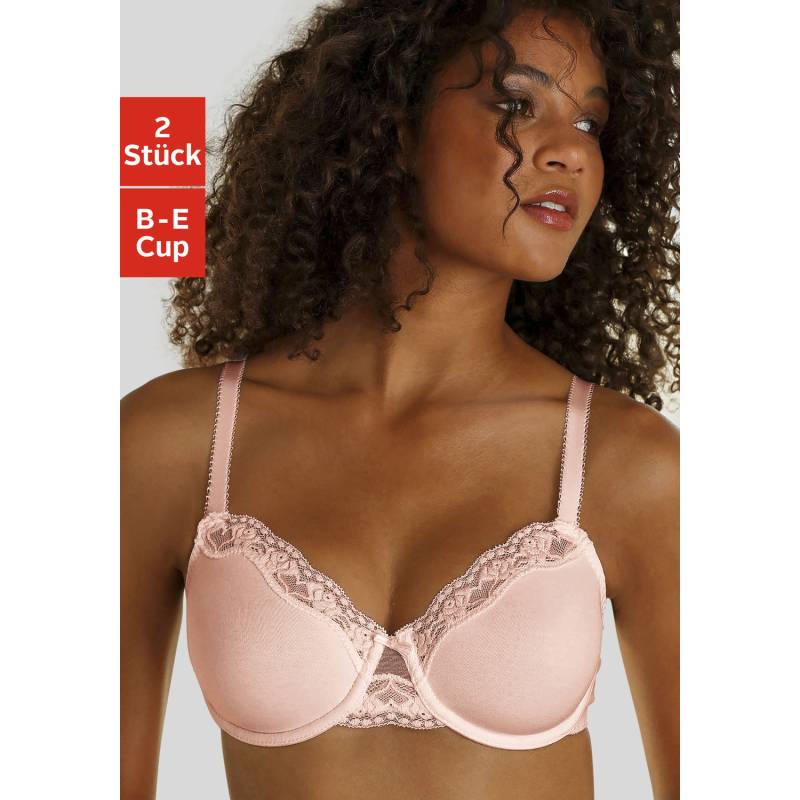 PETITE FLEUR Bügel-BH Damen puder+schwarz Gr.90E von PETITE FLEUR