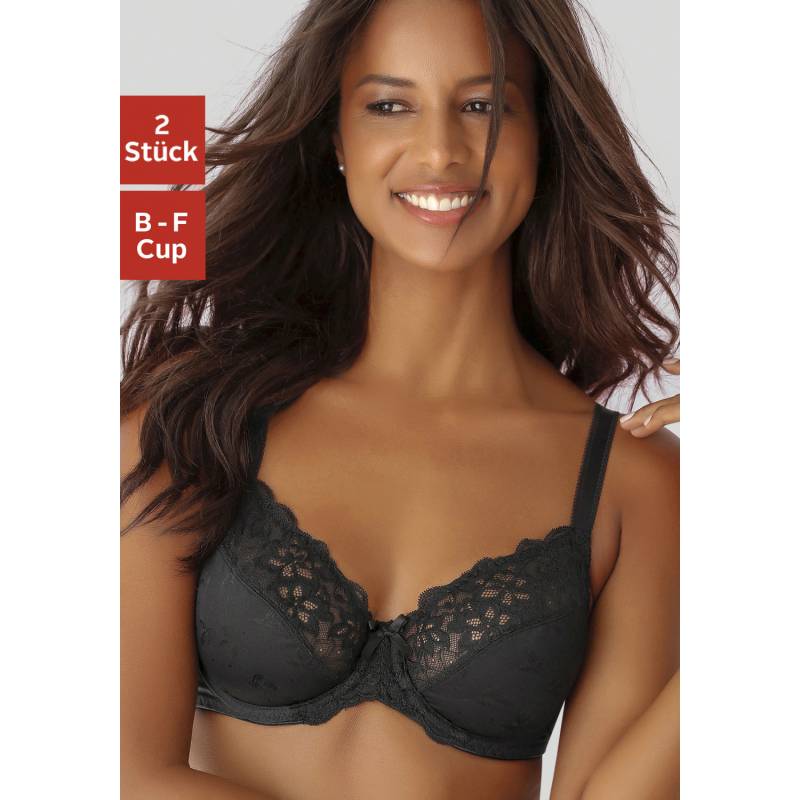 PETITE FLEUR Bügel-BH Damen schwarz+weiß Gr.120C von PETITE FLEUR