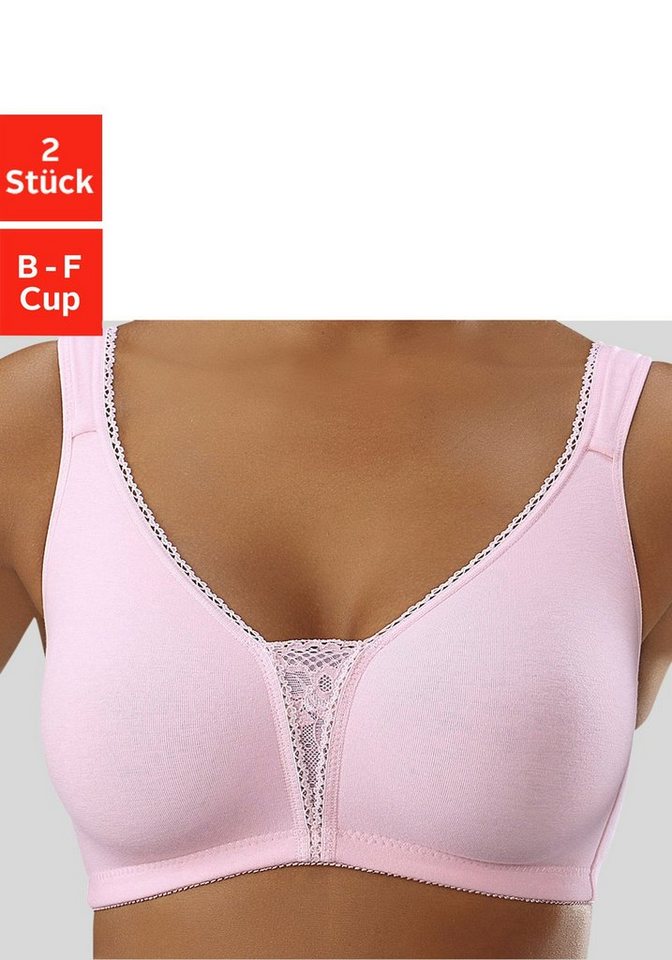 petite fleur Soft-BH (Packung, 2 Stück) ohne Bügel mit Spitzen-Details von petite fleur