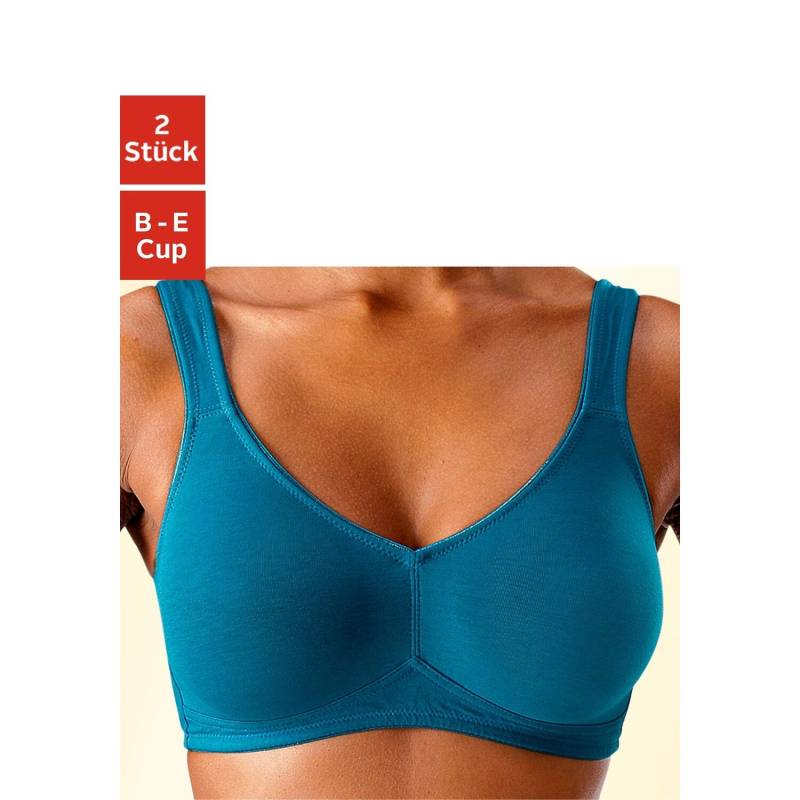 PETITE FLEUR Soft-BH Damen petrol+weiß Gr.80C von PETITE FLEUR