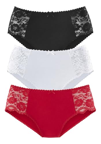 PETITE FLEUR Damen Hüftslip mit Spitze im 3er-Pack, Hüftslips von PETITE FLEUR