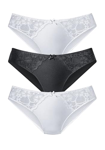 PETITE FLEUR Damen Slip seitliche Spitzeneinsätze, atmungsaktiv von PETITE FLEUR