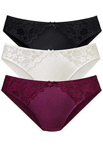 PETITE FLEUR Damen Slip seitliche Spitzeneinsätze, atmungsaktiv von PETITE FLEUR