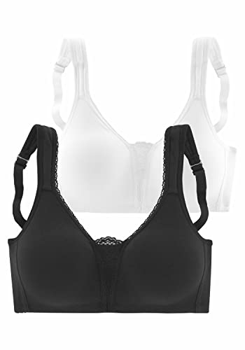 PETITE FLEUR Damen Soft-BH aus Baumwolle, Spitze, gefütterte Träger für Guten Halt, atmungsaktiv von PETITE FLEUR