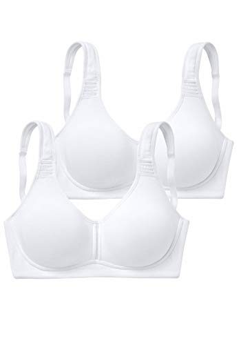 PETITE FLEUR Damen T-Shirt-BH ohne Bügel, nahtlos vorgeformte Cups, breite Träger für bequemen Halt, atmungsaktiv, Baumwolle von PETITE FLEUR