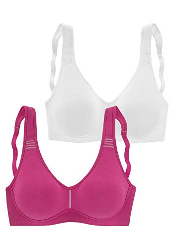 PETITE FLEUR Damen T-Shirt-BH ohne Bügel, nahtlos vorgeformte Cups, breite Träger für bequemen Halt, atmungsaktiv, Baumwolle PETITE FLEUR Damen T-Shirt-BH ohne Bügel, nahtlos vorgeformte Cups, breite Träger für bequemen Halt, atmungsaktiv, Baumwolle von PETITE FLEUR