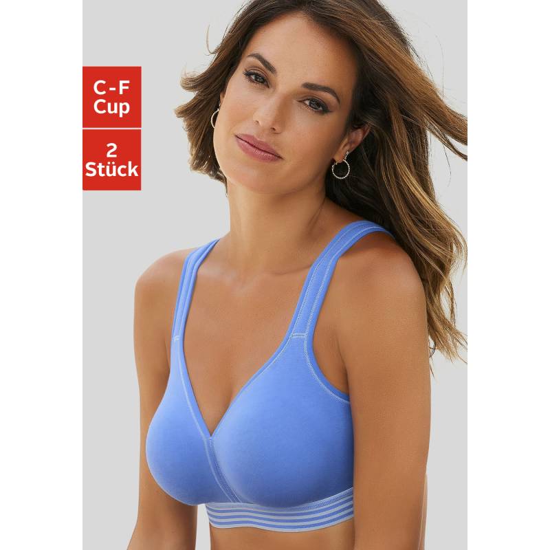 PETITE FLEUR Entlastungs-BH Damen blau+weiß Gr.85F von PETITE FLEUR