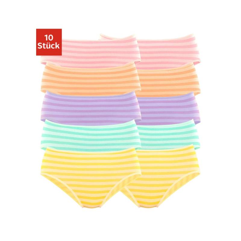 PETITE FLEUR Jazz-Pants Slips Damen gestreift-lila, gelb, grün, orange, rosa Gr.32/34 von PETITE FLEUR