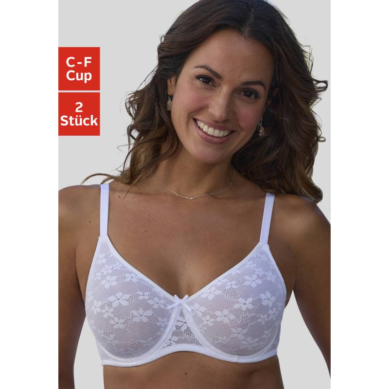 PETITE FLEUR Minimizer-BH Damen 2x weiß Gr.90F von PETITE FLEUR