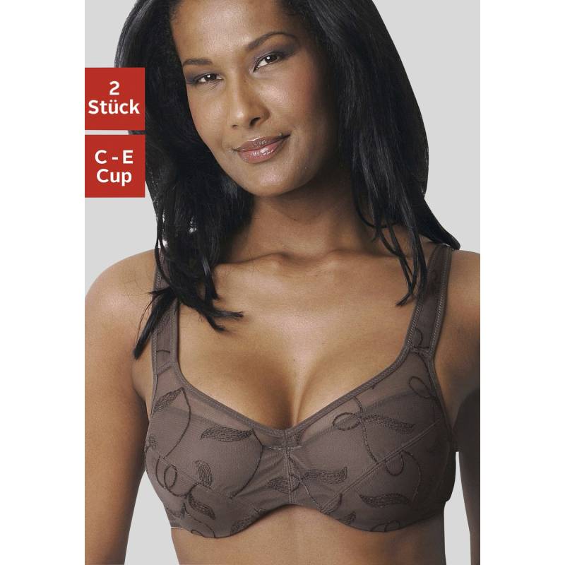 PETITE FLEUR Minimizer-BH Damen mocha-mousse+weiß Gr.105C von PETITE FLEUR