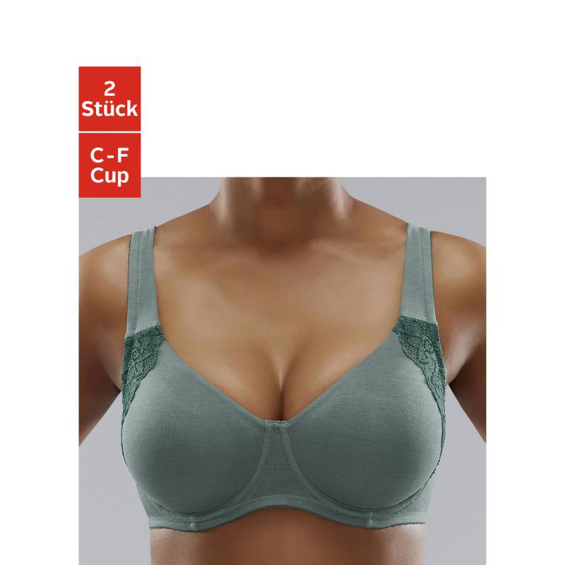 PETITE FLEUR Minimizer-BH Damen grün+weiß Gr.75D von PETITE FLEUR