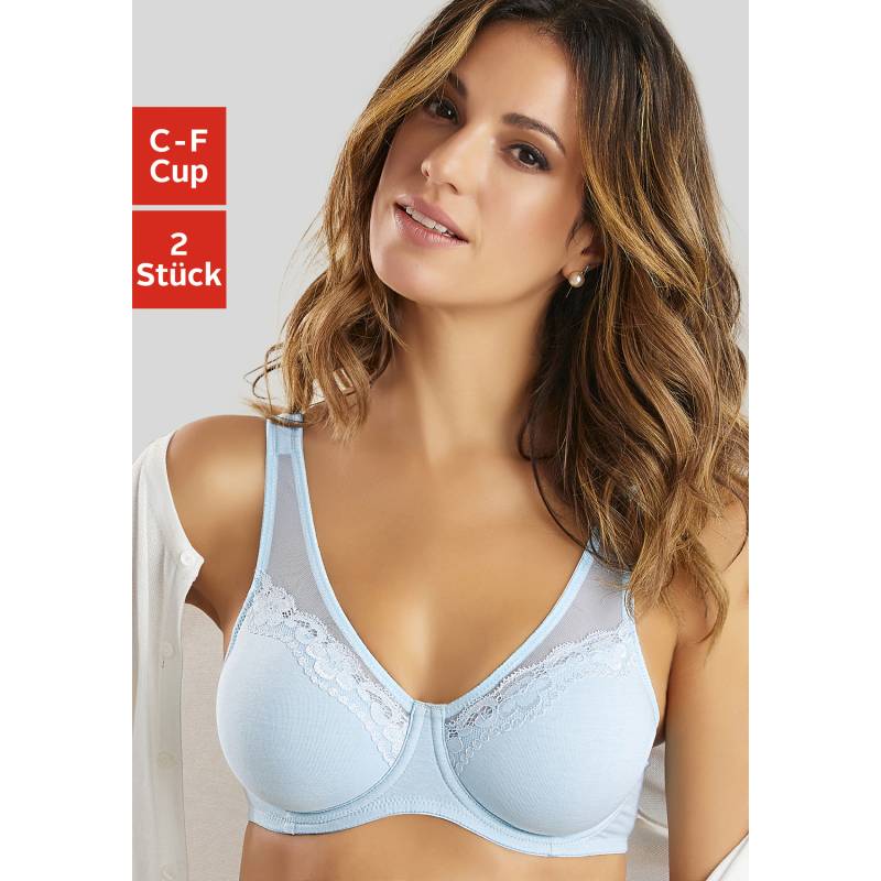 PETITE FLEUR Minimizer-BH Damen hellblau+weiß Gr.100F von PETITE FLEUR