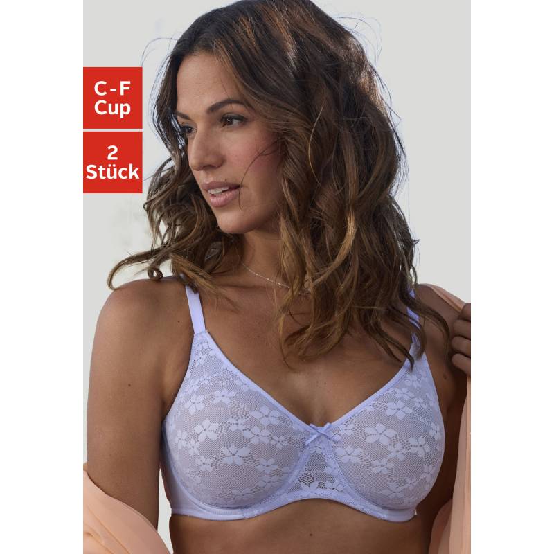 PETITE FLEUR Minimizer-BH Damen hellblau + weiß Gr.70F von PETITE FLEUR