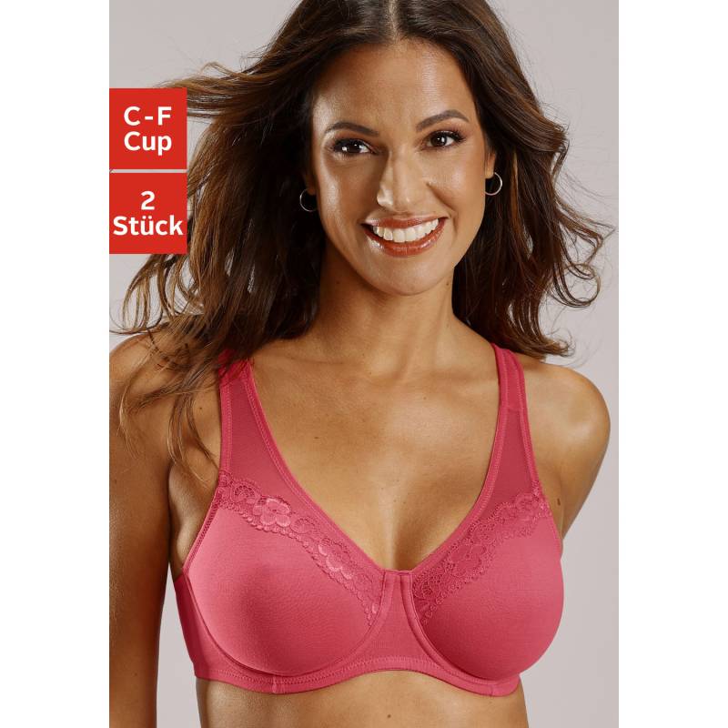 PETITE FLEUR Minimizer-BH Damen himbeere + weiß Gr.85C von PETITE FLEUR