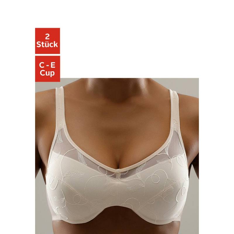 PETITE FLEUR Minimizer-BH Damen puder+schwarz Gr.100C von PETITE FLEUR