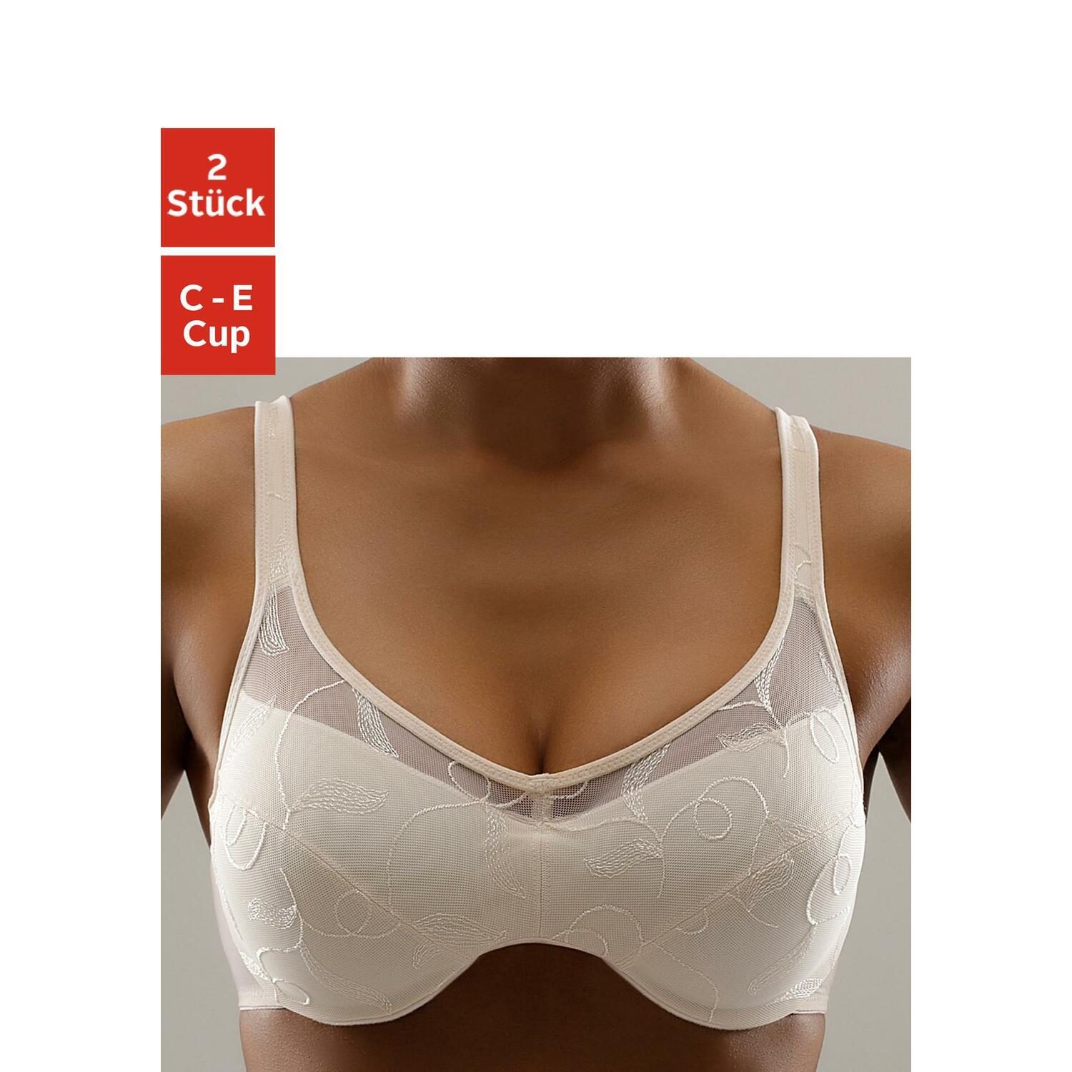 PETITE FLEUR Minimizer-BH Damen puder+schwarz Gr.80C von PETITE FLEUR