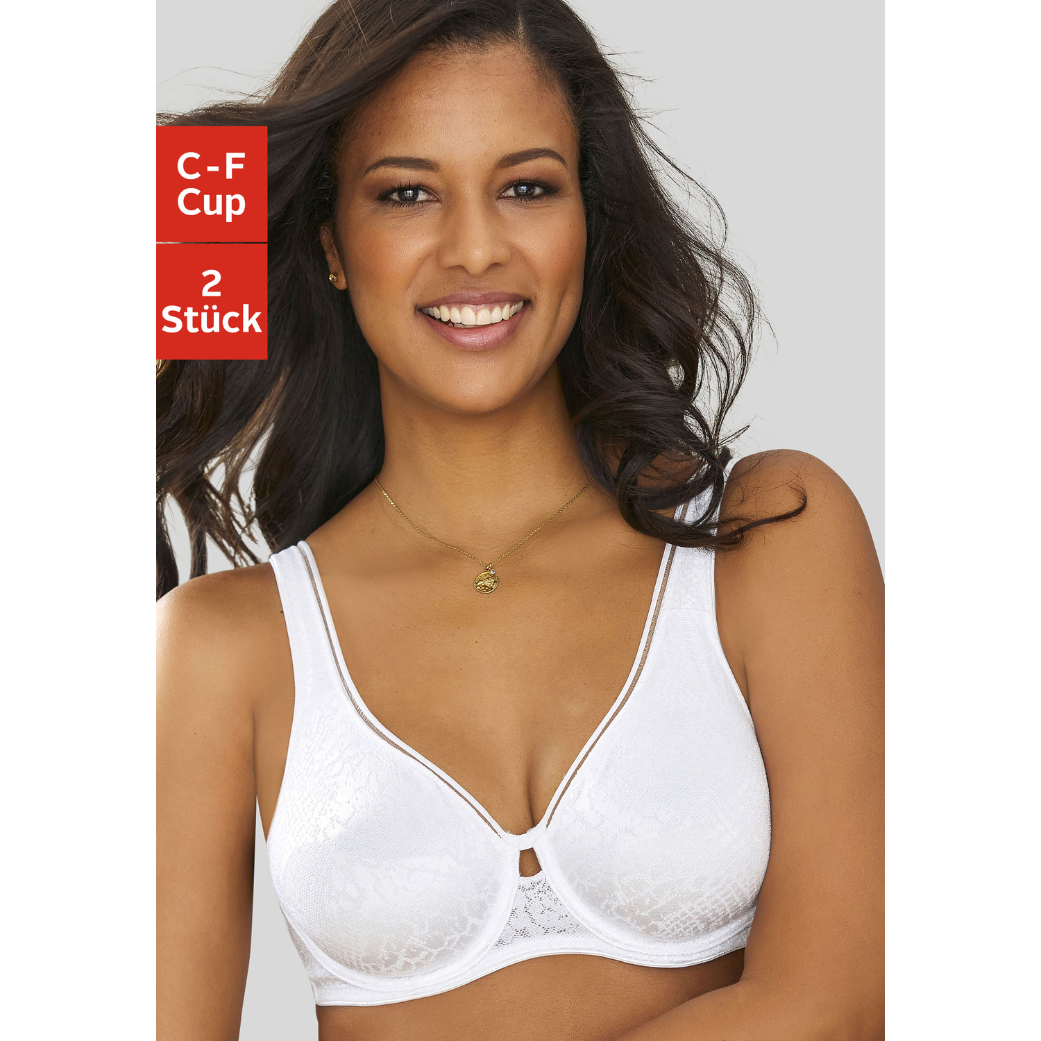PETITE FLEUR Minimizer-BH Damen weiß+schwarz Gr.75C von PETITE FLEUR
