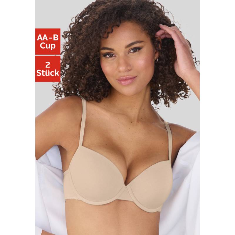 PETITE FLEUR Push-up-BH Damen caramel+weiß Gr.75B von PETITE FLEUR