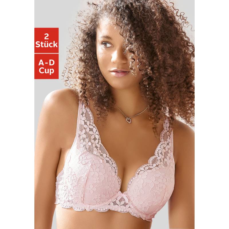 PETITE FLEUR Push-up-BH Damen rosenholz+rosé Gr.70A von PETITE FLEUR