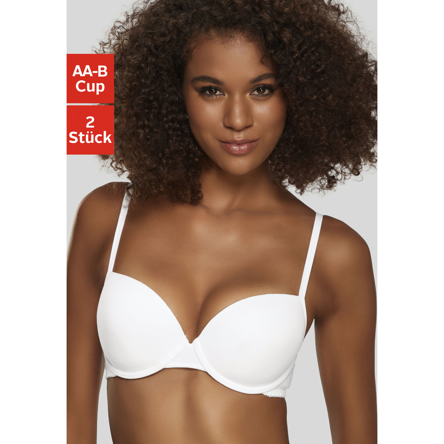 PETITE FLEUR Push-up-BH Damen schwarz+weiß Gr.75B von PETITE FLEUR