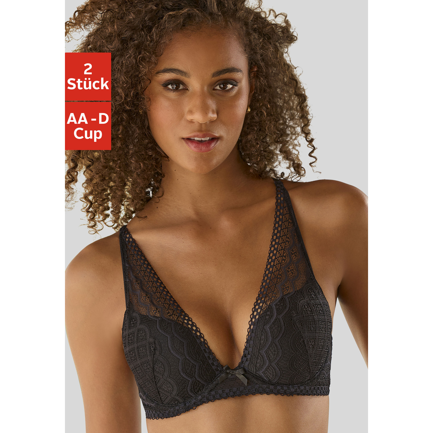 PETITE FLEUR Push-up-BH Damen schwarz+weiß Gr.75C von PETITE FLEUR