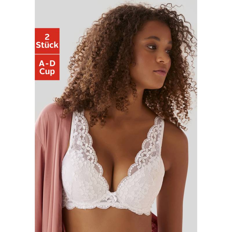 PETITE FLEUR Push-up-BH Damen weiß+schwarz Gr.70C von PETITE FLEUR