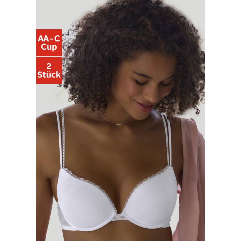 PETITE FLEUR Push-up-BH Damen weiß + schwarz Gr.85B von PETITE FLEUR