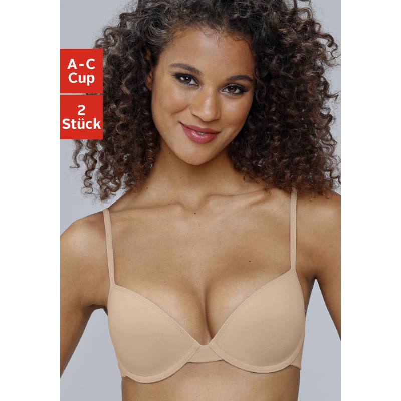 PETITE FLEUR Schalen-BH Damen puder+weiß Gr.75B von PETITE FLEUR