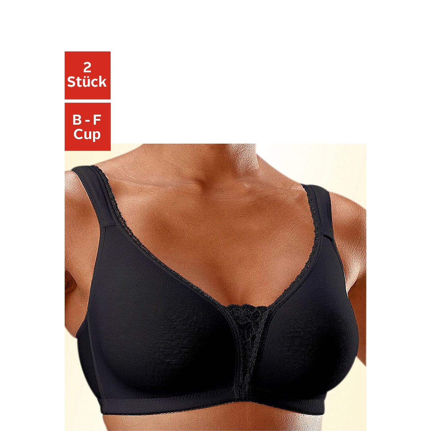 PETITE FLEUR Soft-BH Damen 2xschwarz Gr.95F von PETITE FLEUR