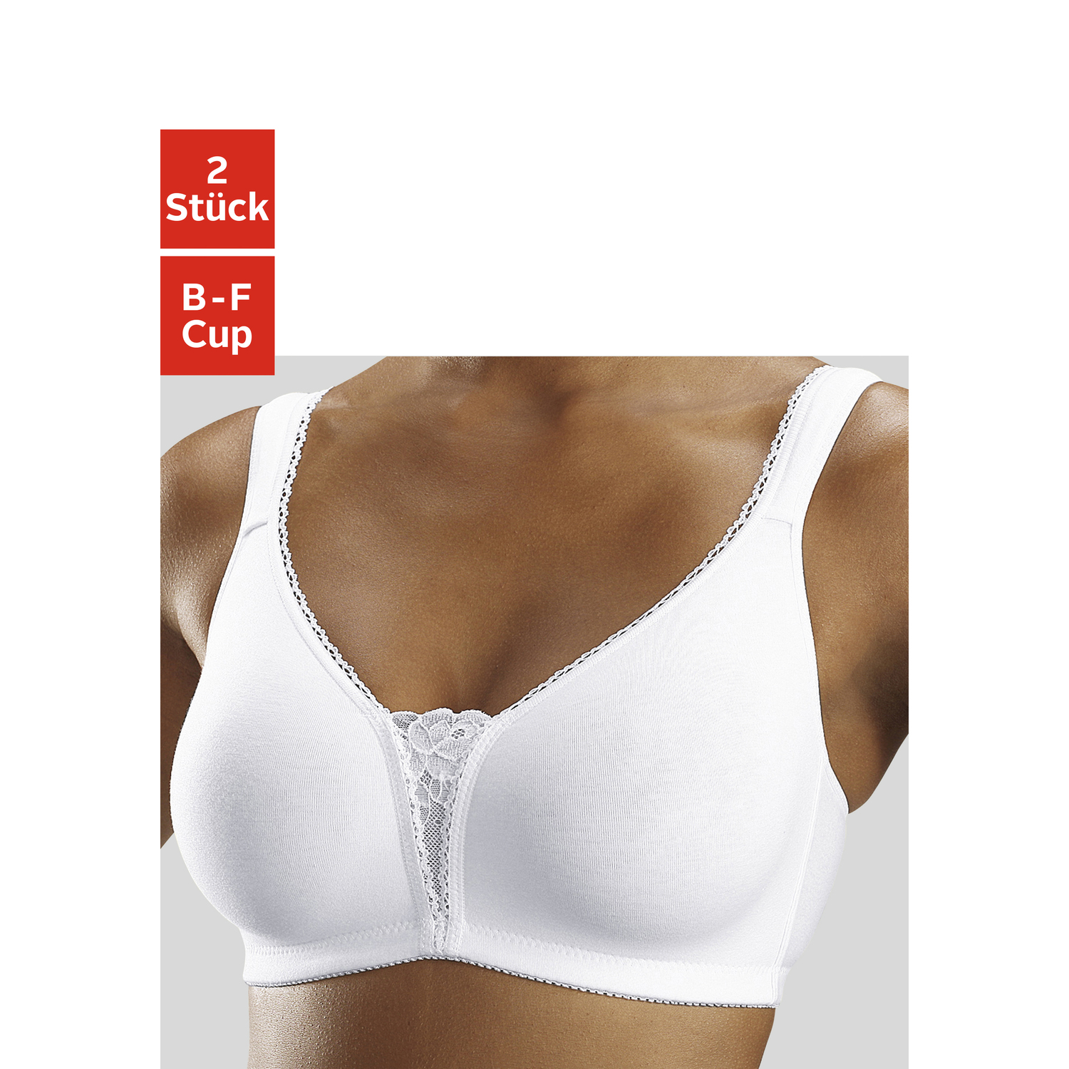 PETITE FLEUR Soft-BH Damen 2xweiß Gr.95C von PETITE FLEUR