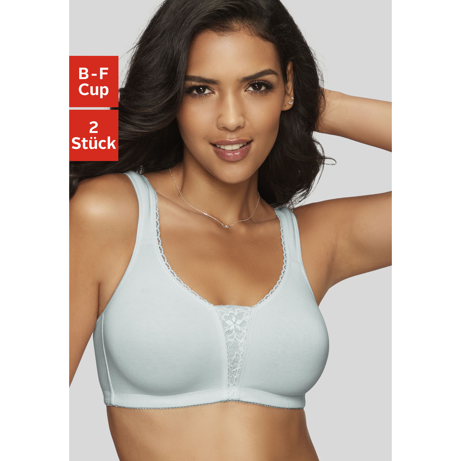 PETITE FLEUR Soft-BH Damen hellblau+weiß Gr.85B von PETITE FLEUR