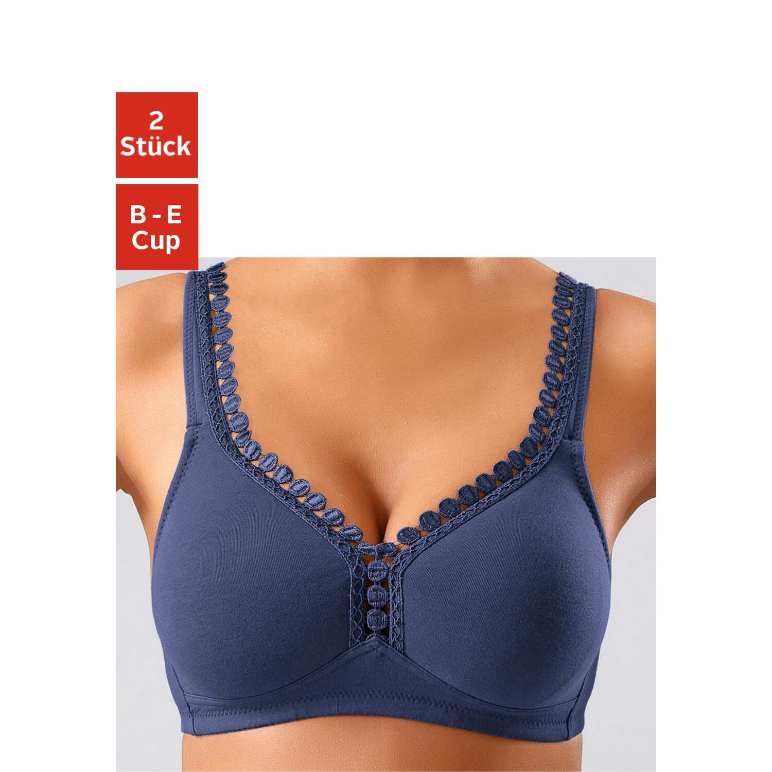 PETITE FLEUR Soft-BH Damen marine+weiß Gr.85C von PETITE FLEUR