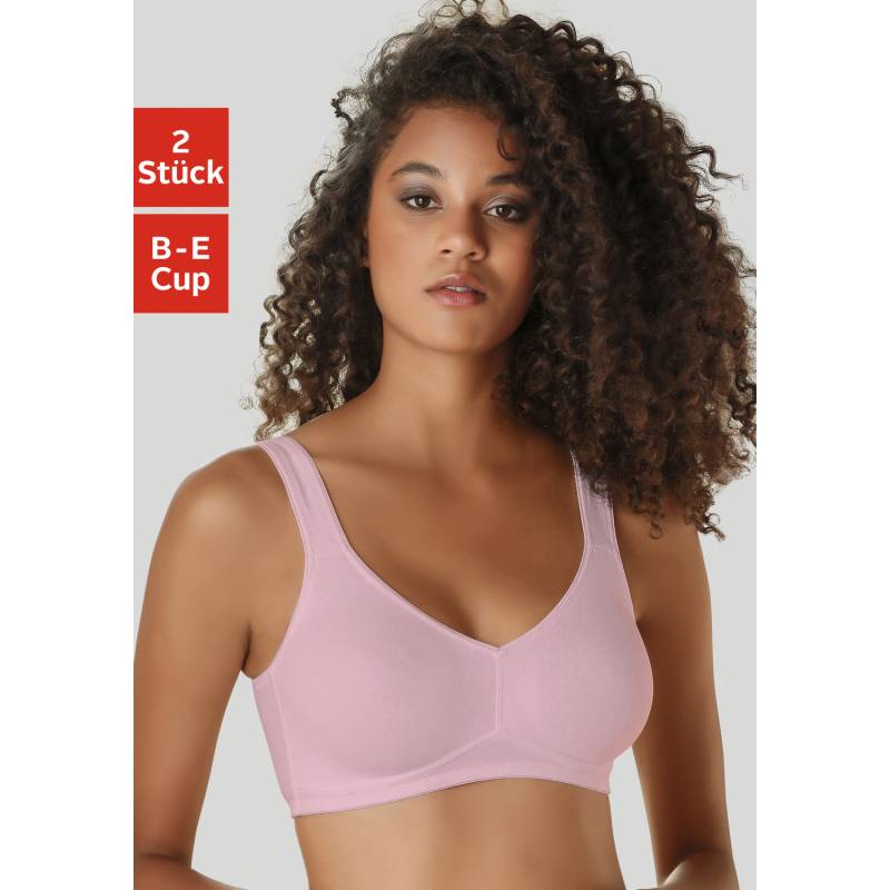 PETITE FLEUR Soft-BH Damen rosa+weiß Gr.100B von PETITE FLEUR