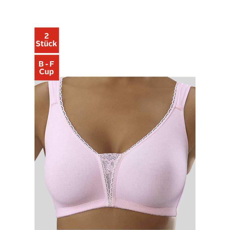 PETITE FLEUR Soft-BH Damen rosa+weiß Gr.105C von PETITE FLEUR