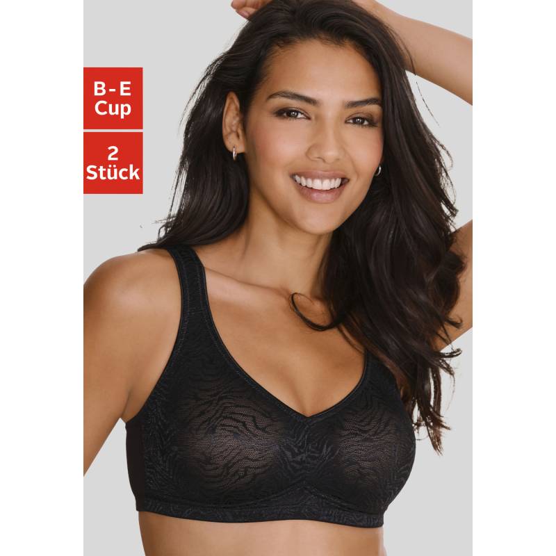 PETITE FLEUR Soft-BH Damen schwarz + weiß Gr.85B von PETITE FLEUR
